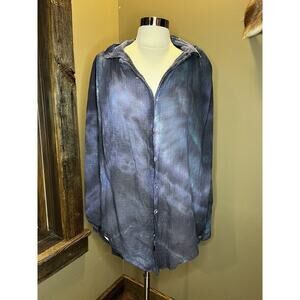 Vintage Boho Whorl By rayomd ercoil oversized tie dye button up